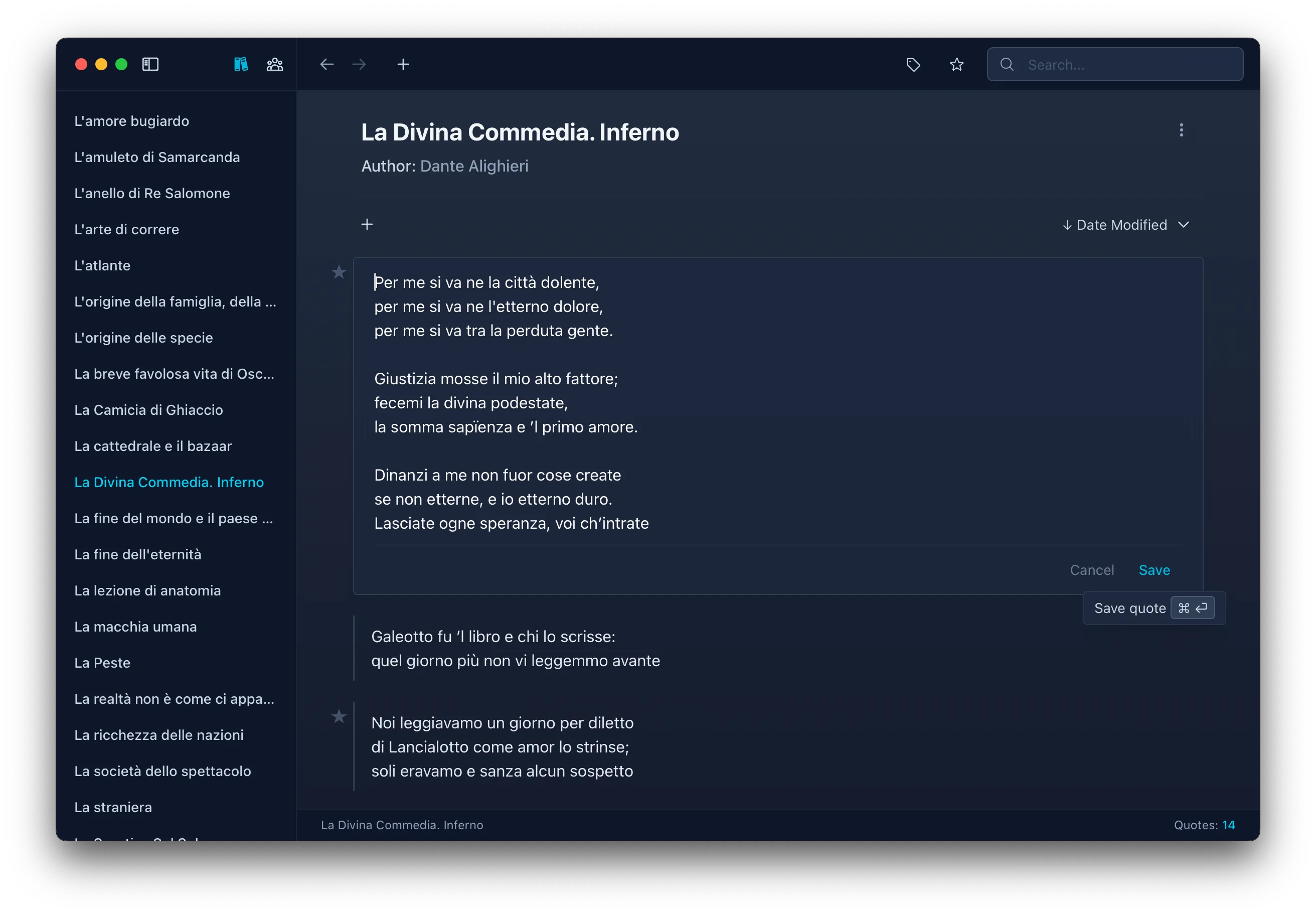 A screenshot of Liture desktop app