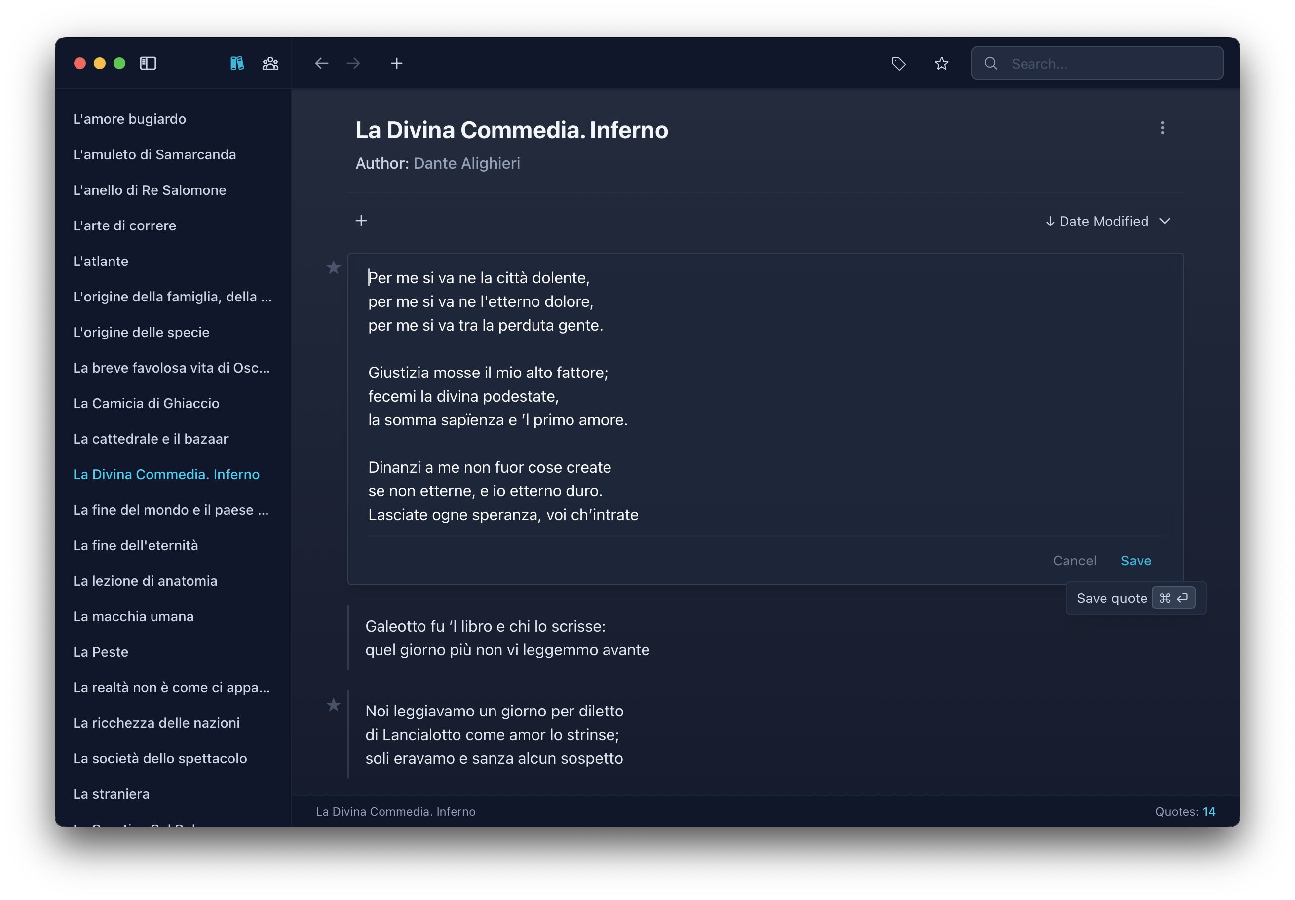 A screenshot of Liture desktop app